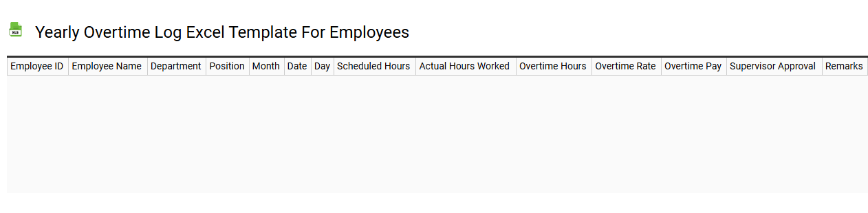 Yearly overtime log Excel template for employees