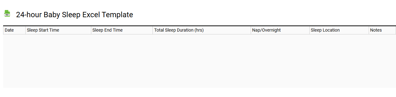 24-hour baby sleep Excel template