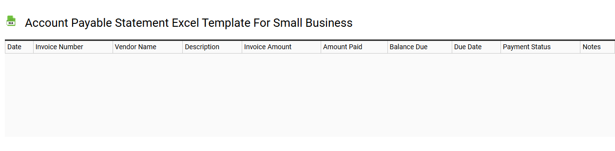 Account payable statement Excel template for small business