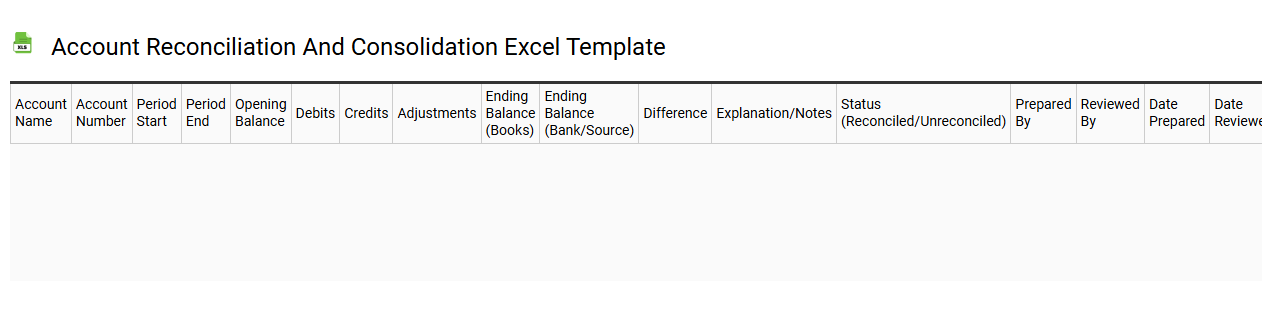 Account reconciliation and consolidation Excel template