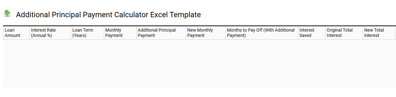 Additional principal payment calculator Excel template