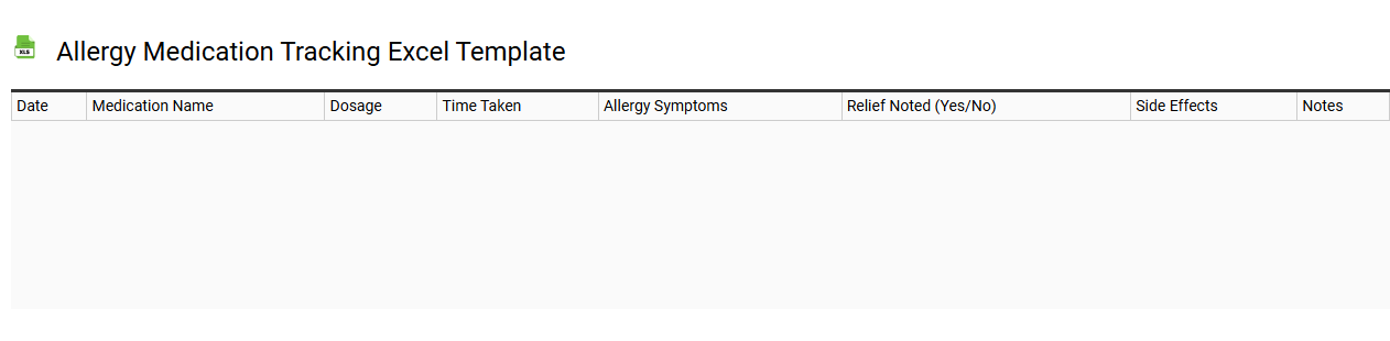 Allergy medication tracking Excel template