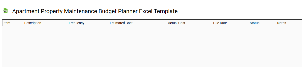 Apartment property maintenance budget planner Excel template