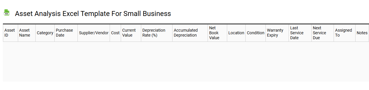 Asset analysis Excel template for small business