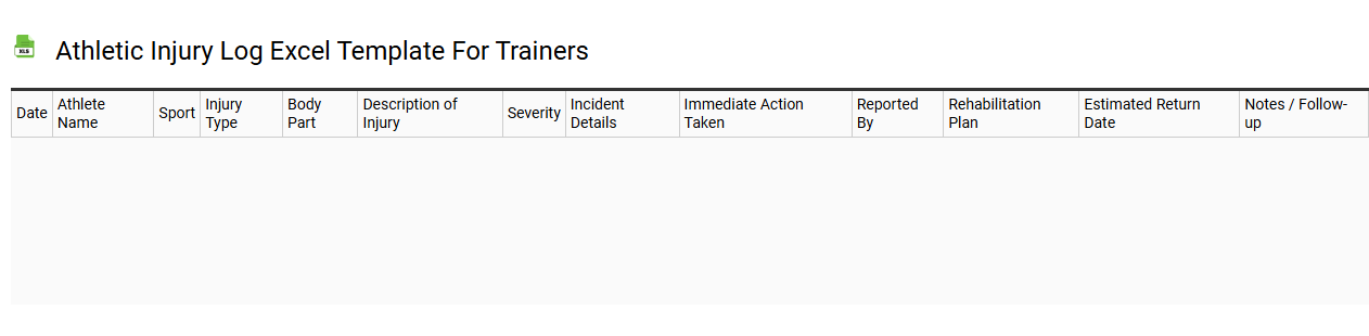 Athletic injury log Excel template for trainers