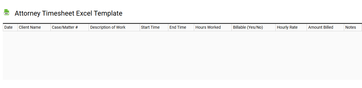Attorney timesheet Excel template
