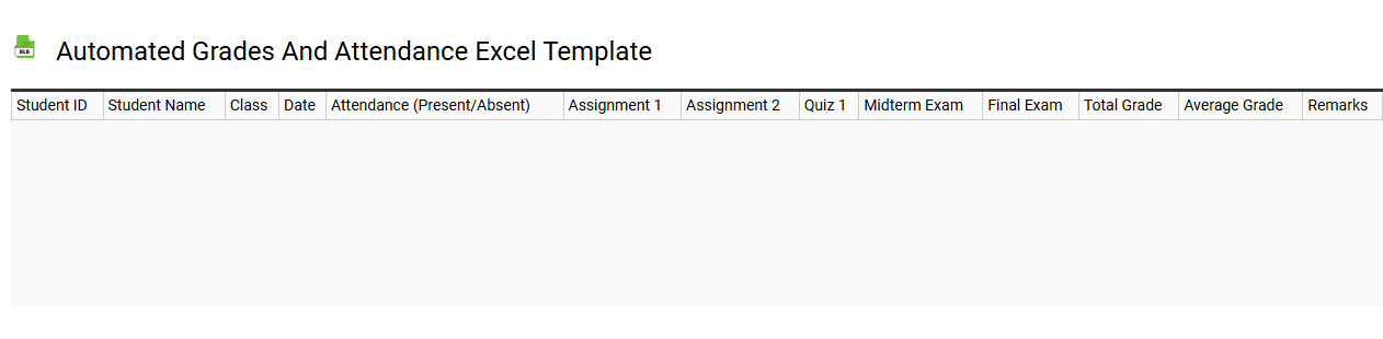 Automated grades and attendance Excel template