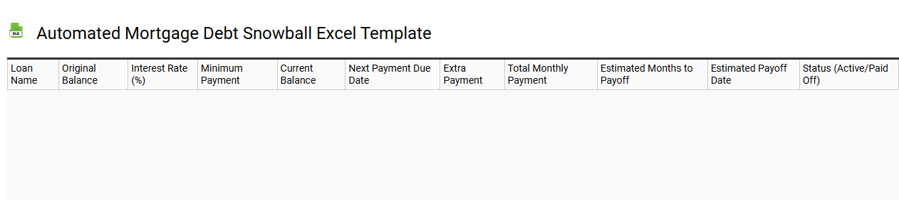 Automated mortgage debt snowball Excel template