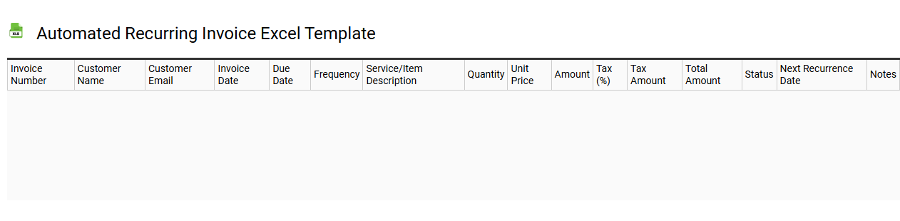 Automated recurring invoice Excel template