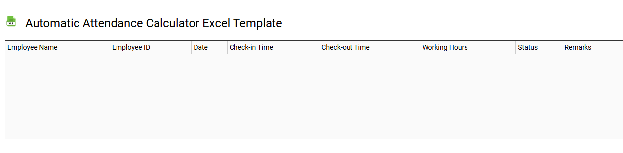 Automatic attendance calculator Excel template
