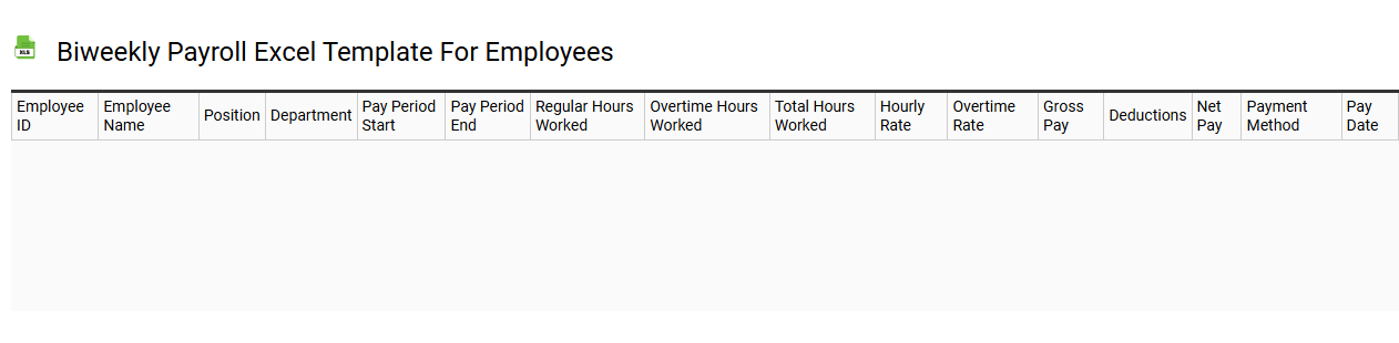 Biweekly payroll Excel template for employees