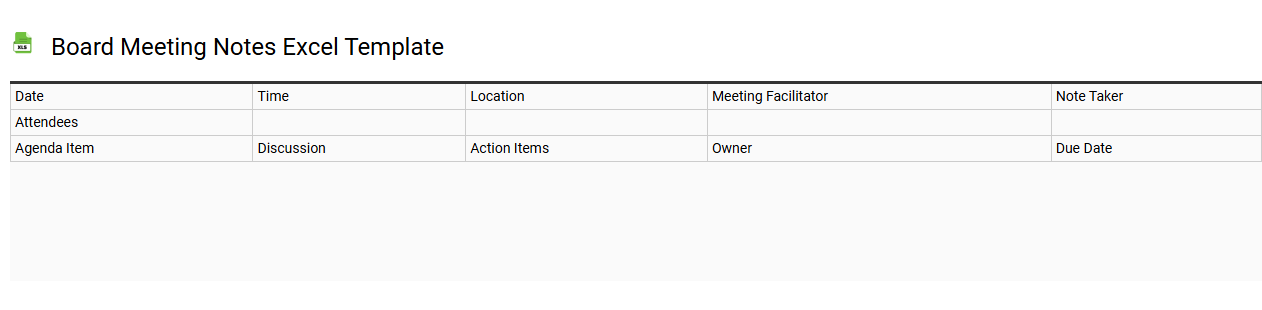 Board meeting notes Excel template
