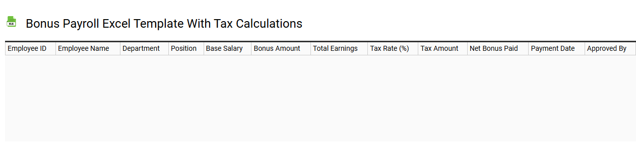 Bonus payroll Excel template with tax calculations