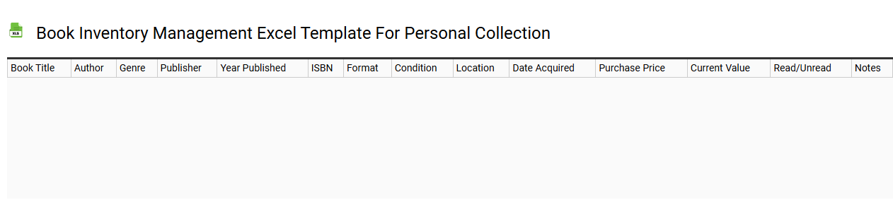 Book inventory management Excel template for personal collection