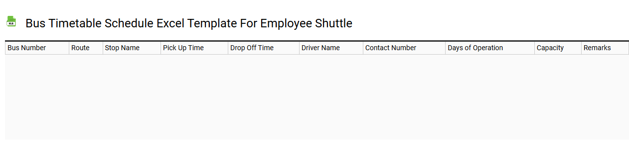Bus timetable schedule Excel template for employee shuttle