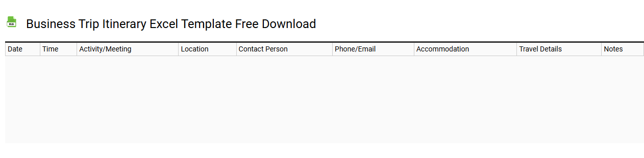 Business trip itinerary Excel template free download