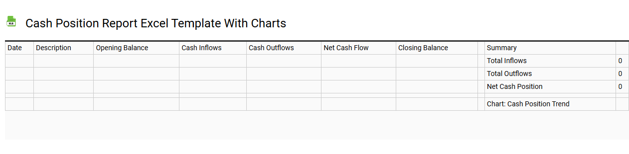 Cash position report Excel template with charts