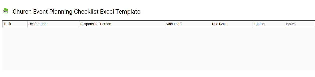 Church event planning checklist Excel template