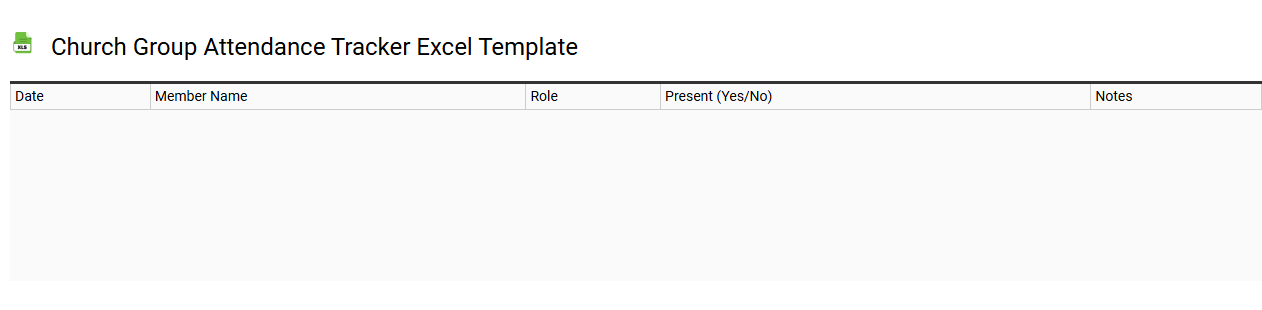 Church group attendance tracker Excel template