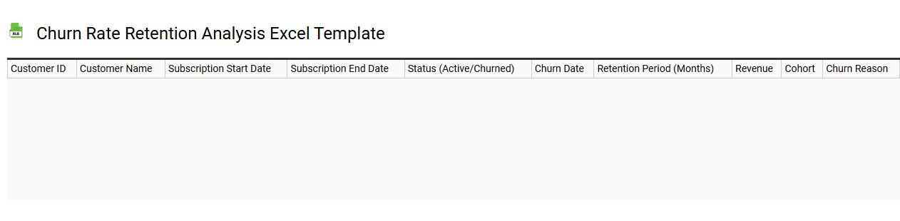 Churn rate retention analysis Excel template
