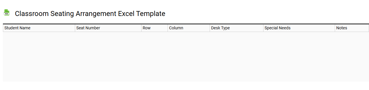 Classroom seating arrangement Excel template