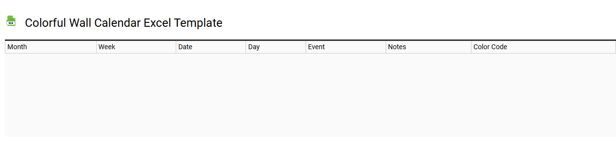 Colorful wall calendar Excel template