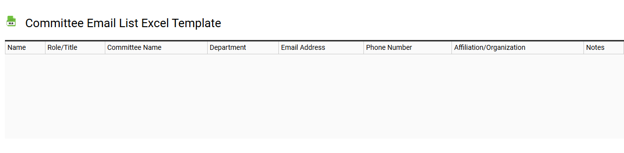 Committee email list Excel template