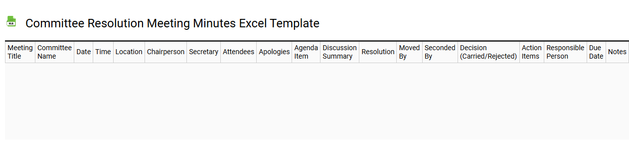 Committee resolution meeting minutes Excel template