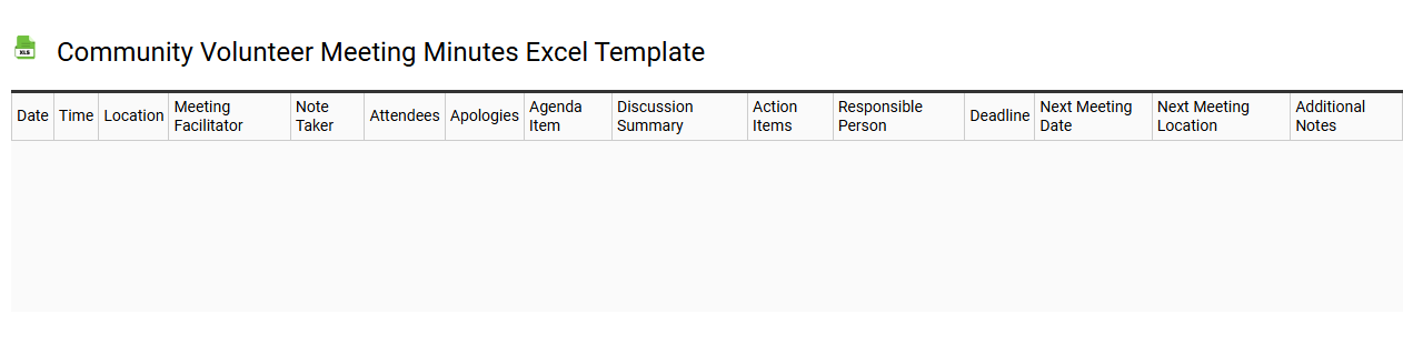 Community volunteer meeting minutes Excel template