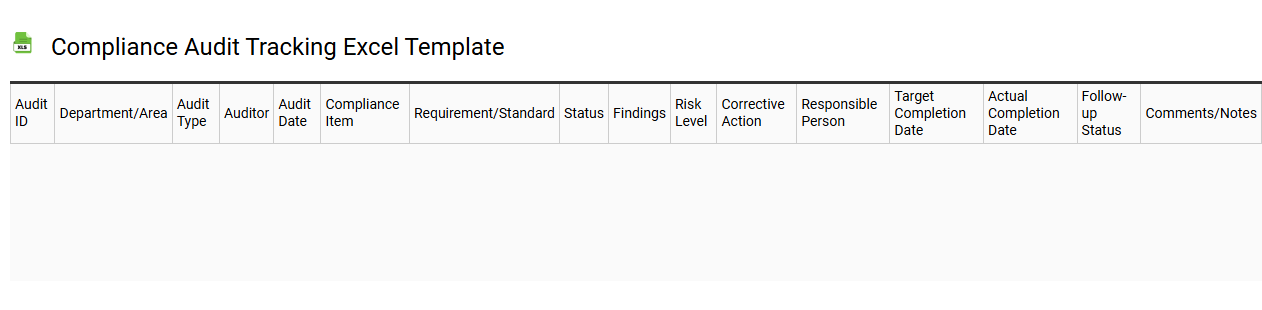 Compliance audit tracking Excel template