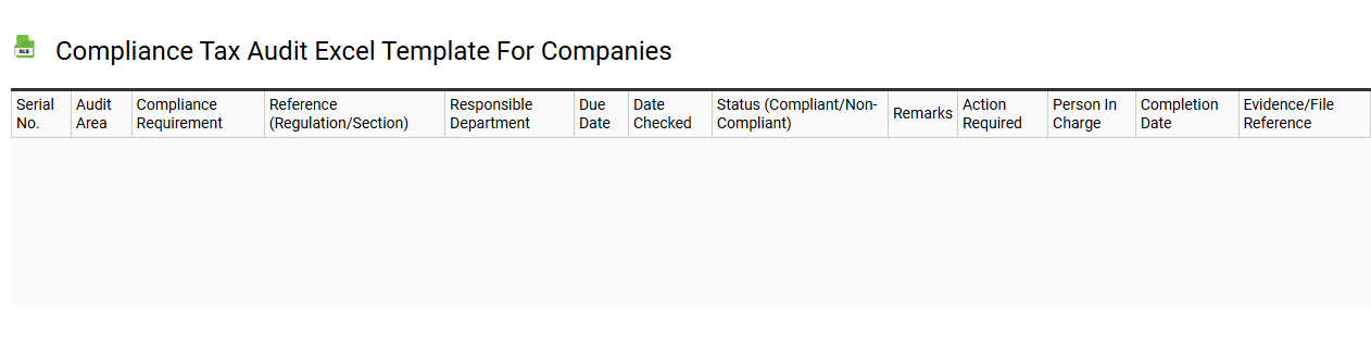 Compliance tax audit Excel template for companies