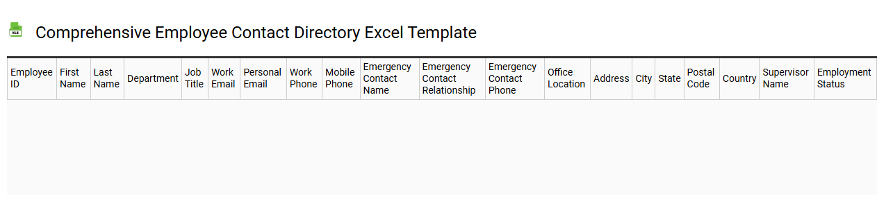Comprehensive employee contact directory Excel template