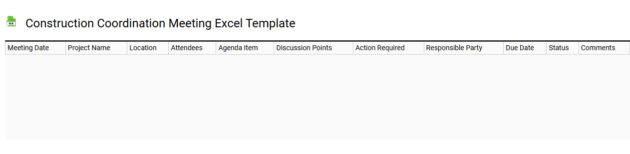 Construction coordination meeting Excel template