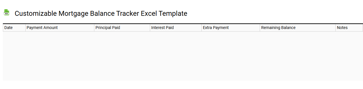 Customizable mortgage balance tracker Excel template