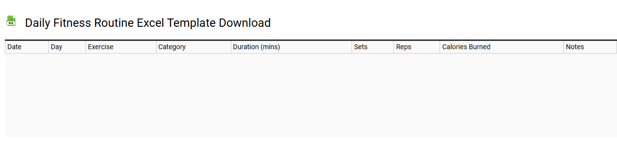 Daily fitness routine Excel template download