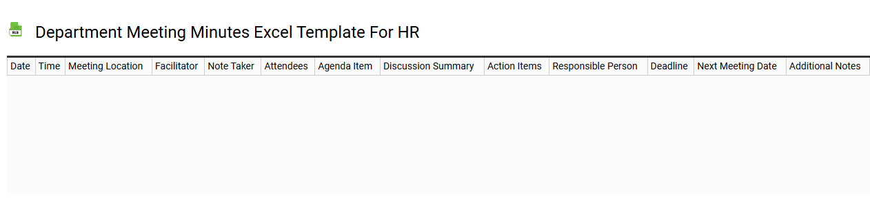 Department meeting minutes Excel template for HR