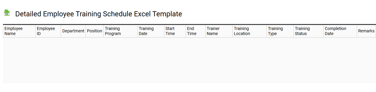 Detailed employee training schedule Excel template