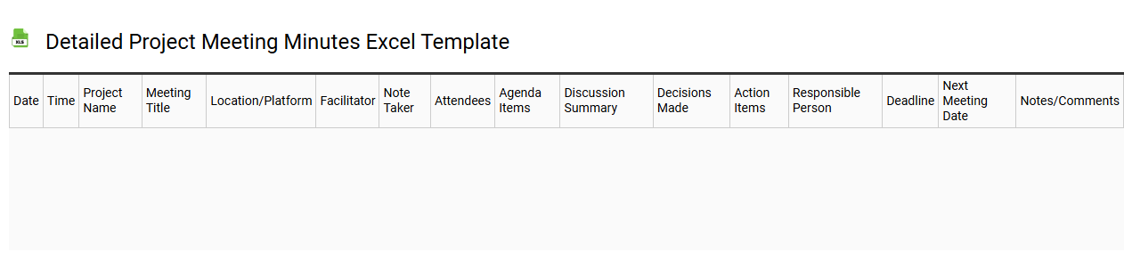 Detailed project meeting minutes Excel template