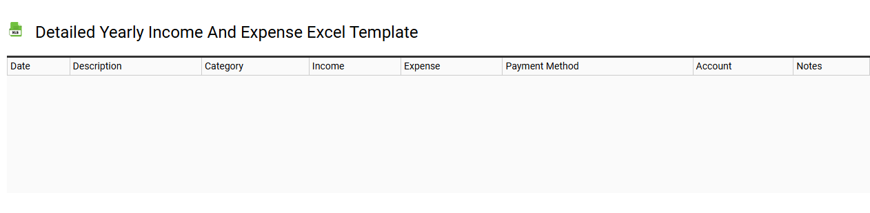 Detailed yearly income and expense Excel template
