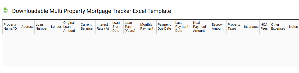 Downloadable multi property mortgage tracker Excel template