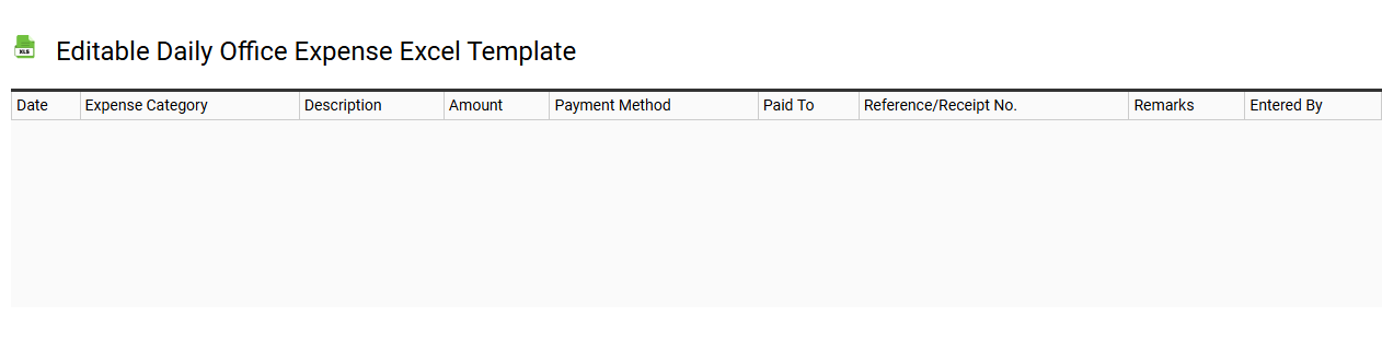 Editable daily office expense Excel template