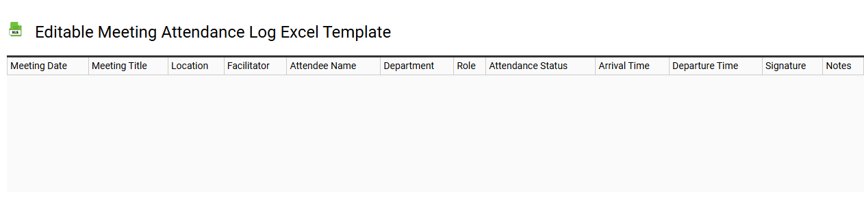 Editable meeting attendance log Excel template