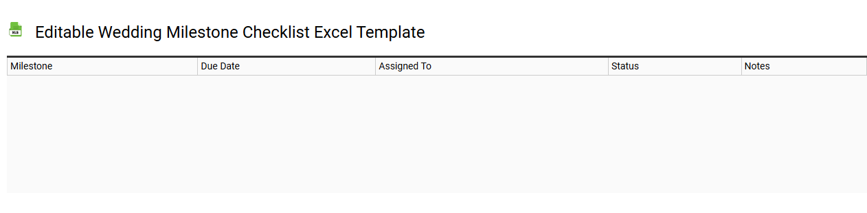 Editable wedding milestone checklist Excel template