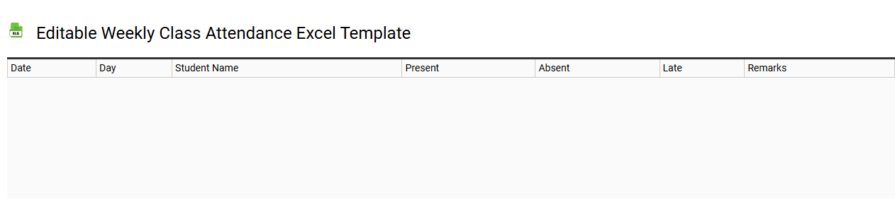 Editable weekly class attendance Excel template