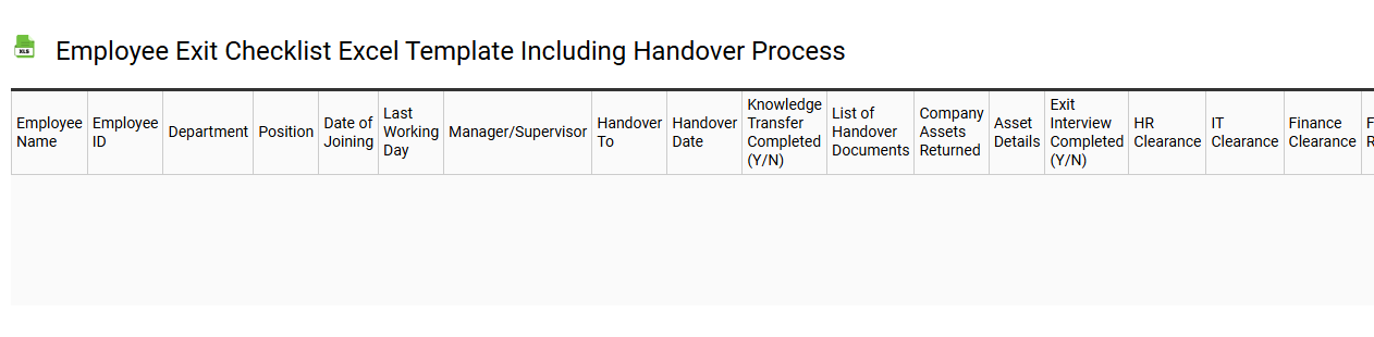 Employee exit checklist Excel template including handover process
