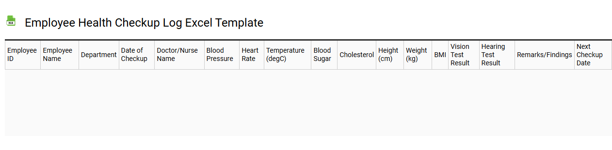 Employee health checkup log Excel template