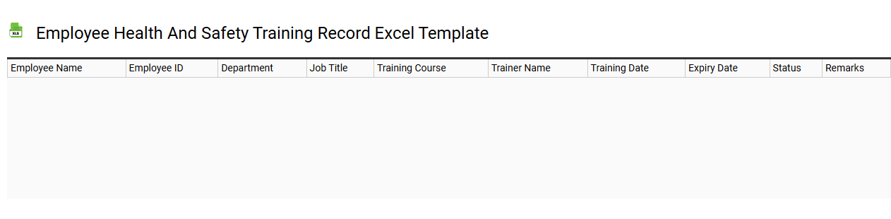 Employee health and safety training record Excel template