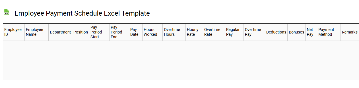 Employee payment schedule Excel template