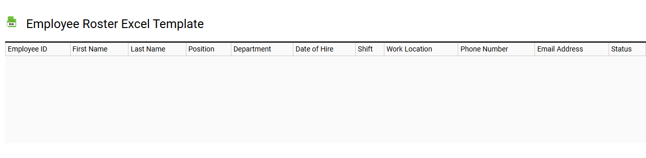 Employee roster Excel template