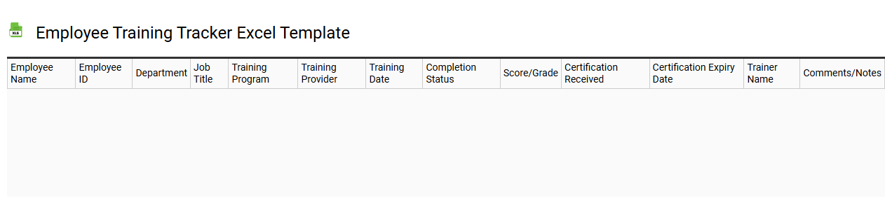 Employee training tracker Excel template